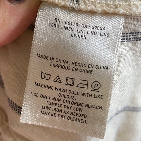 Anthropologie Linen Pant Portia White Size Medium - Picture 6 of 9